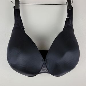 CACIQUE Black Satin Underwire Bra Sz 34H